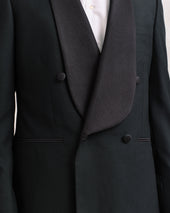 Black Shawl Lapel Low Double-Breasted Dinner Jacket