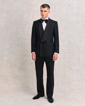 Black Shawl Lapel Low Double-Breasted Dinner Jacket