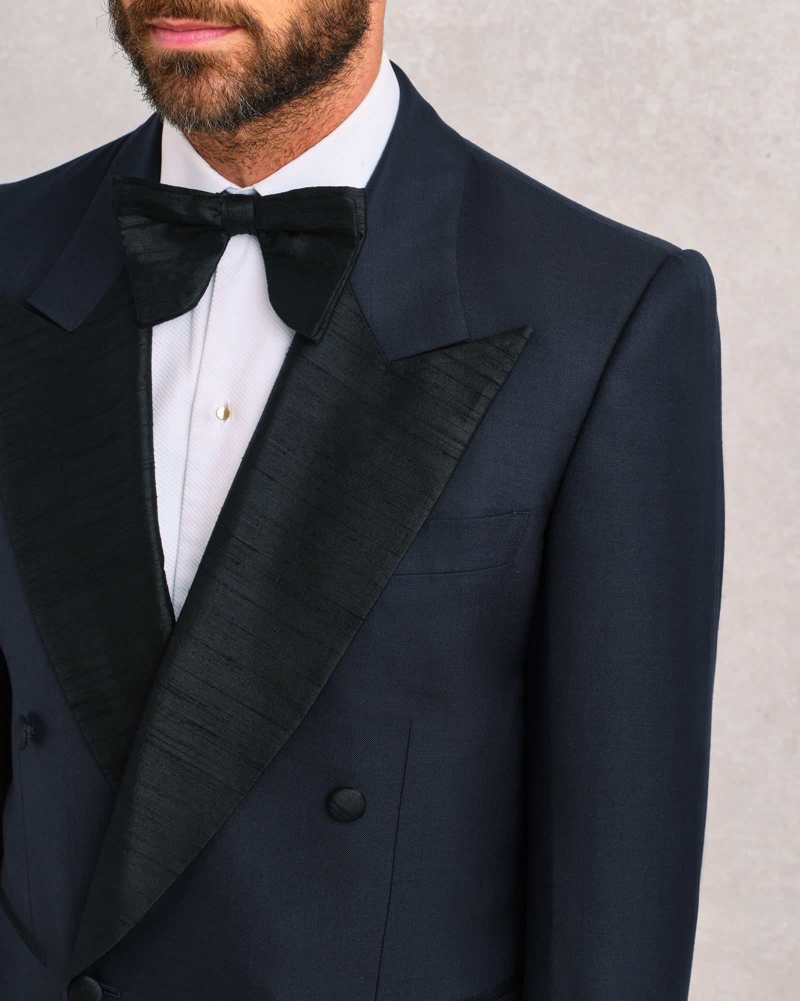 Black Butterfly Dupion Silk Pre-Tied Bow Tie