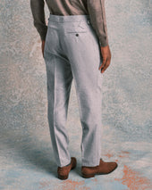 Silver Flannel Contemporary Trousers