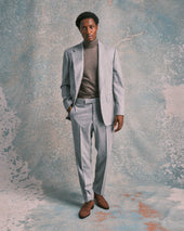 Silver Flannel Drape Jacket