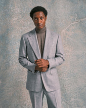 Silver Flannel Drape Jacket
