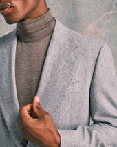 Silver Flannel Drape Jacket