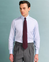 Tab Collar Shirt With Button Cuffs