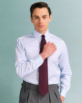 Tab Collar Shirt With Button Cuffs