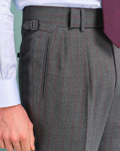 Grey and Red Pinstripe Heritage Trousers