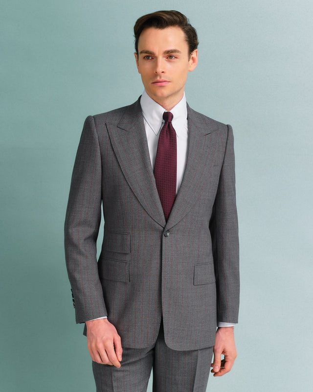 Grey and Red Pinstripe Heritage Jacket