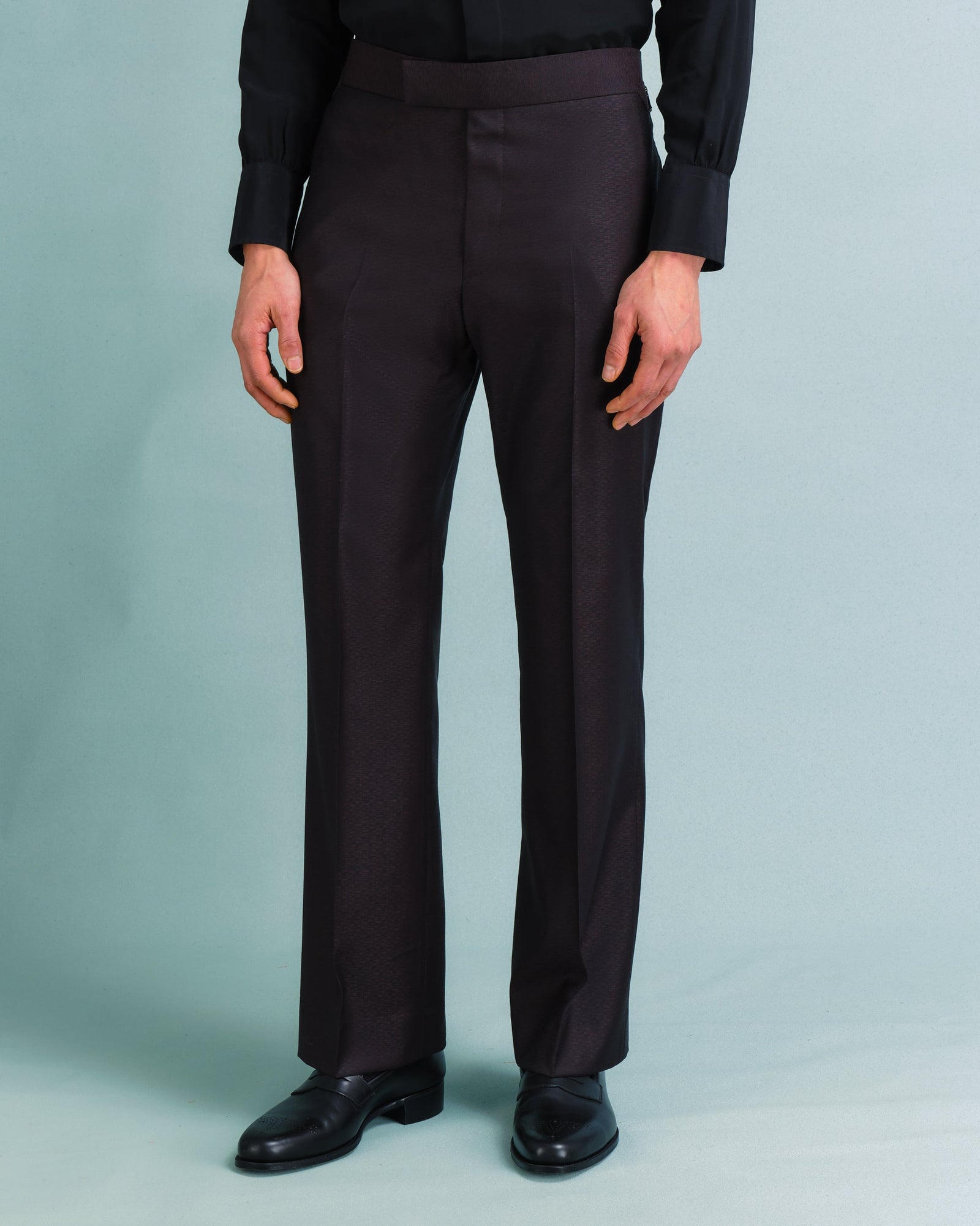 And Red Micro Design Parallel Trousers