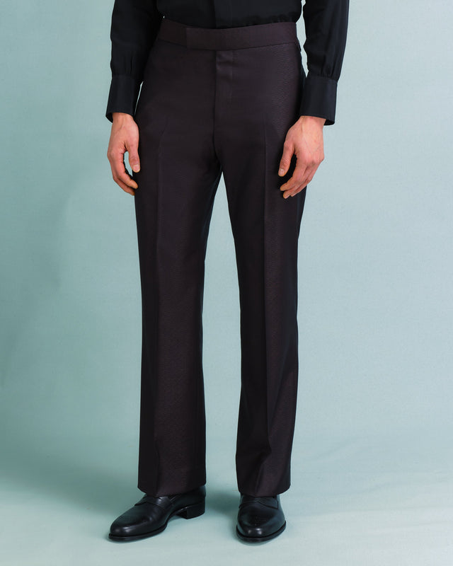 Black and Red Micro Design Parallel Trousers