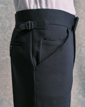Navy Twill Wide Flare