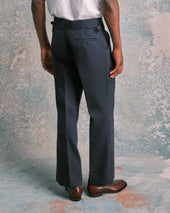 Navy Twill Wide Flare