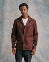 Burgundy Gabardine Chore Jacket