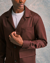 Burgundy Gabardine Chore Jacket