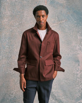 Burgundy Gabardine Chore Jacket