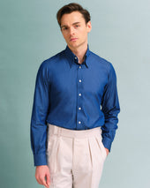 Hidden Button Down Collar Shirt