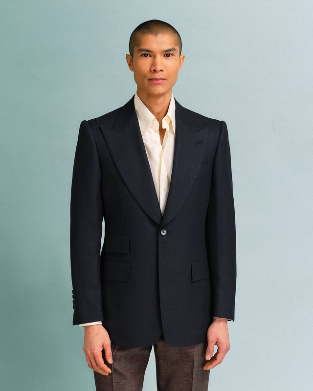 Black Hopsack Blazer