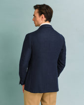 Navy Silk Blend Unstructured Jacket