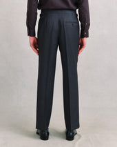 Charcoal Crosshatch Low Double Breasted Suit