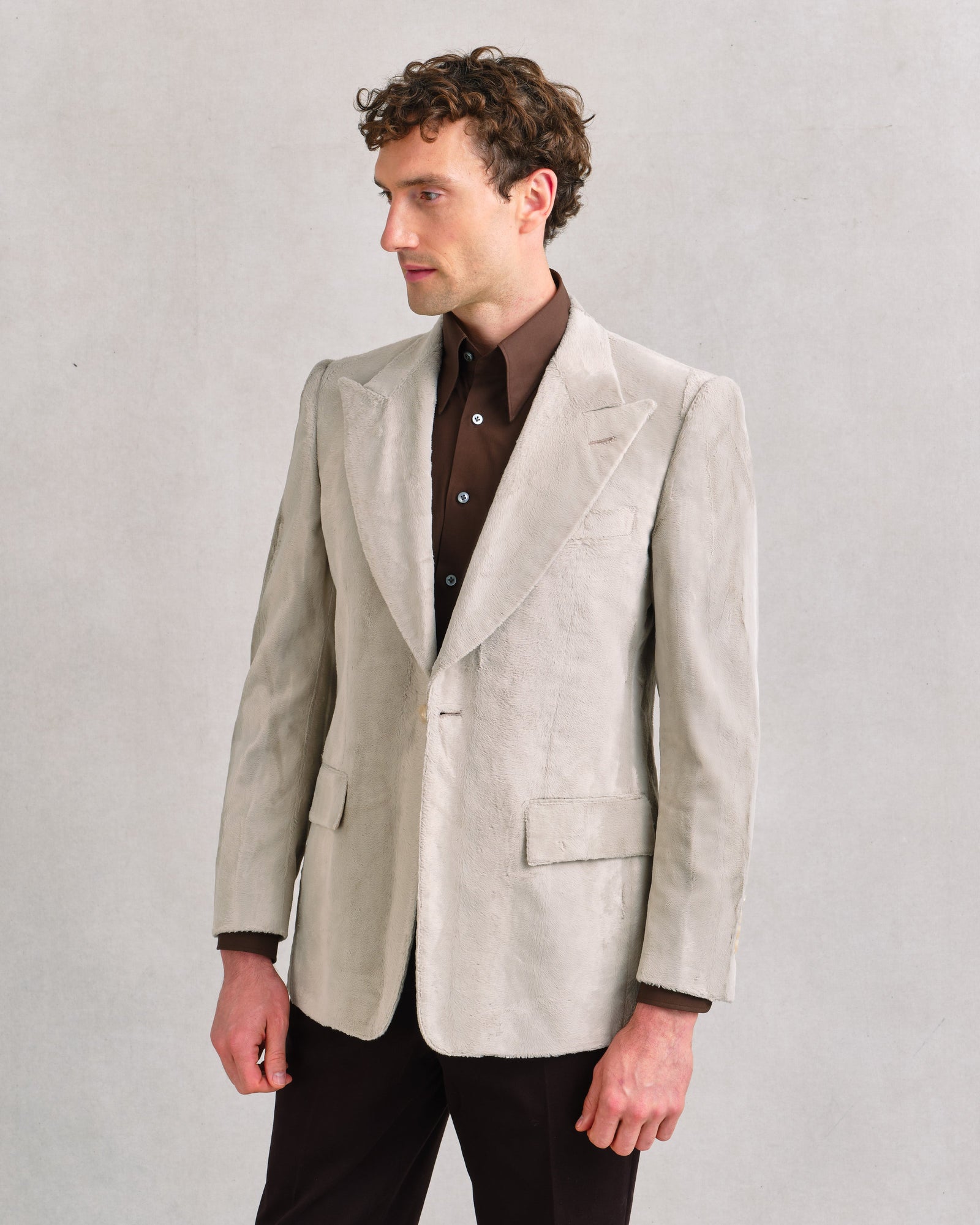 Off White Velvet Evening Jacket