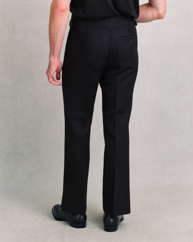 Black Cotton Twill Flares
