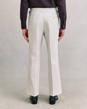 White Denim Parallel Trousers