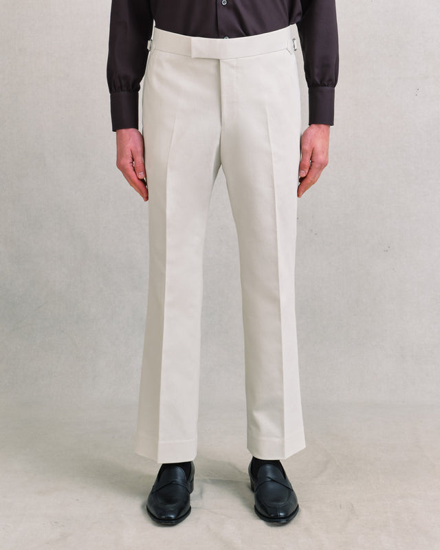 White Denim Parallel Trousers