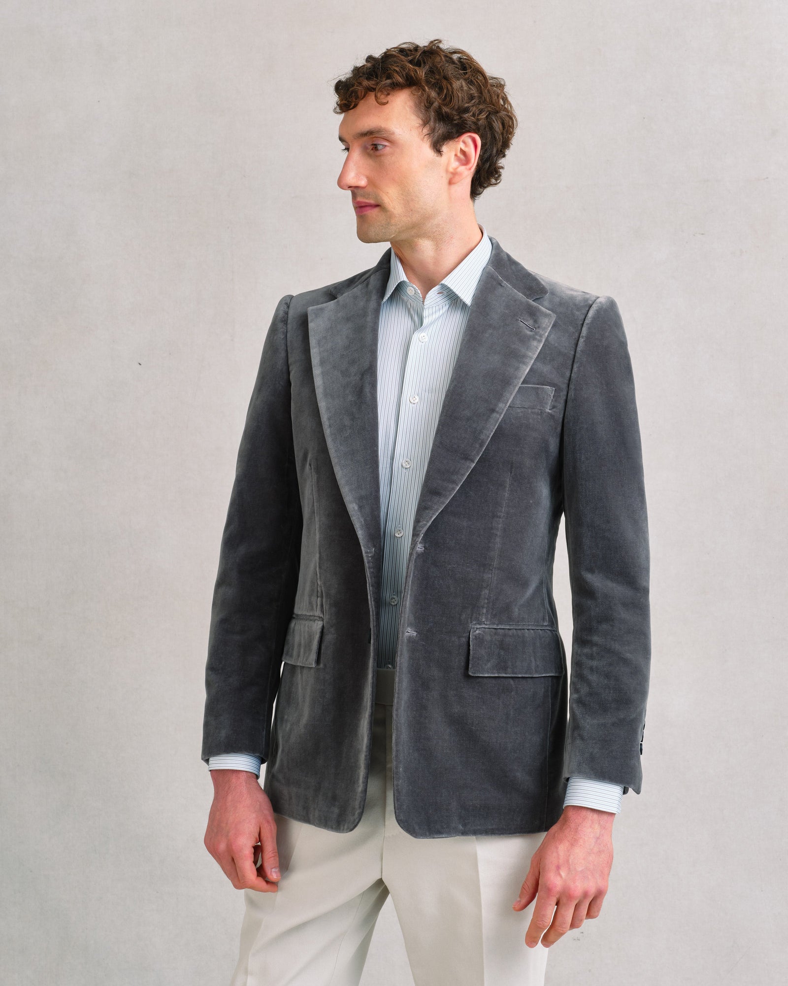 Grey Velvet Jacket