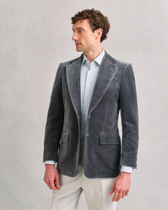Grey Velvet Jacket