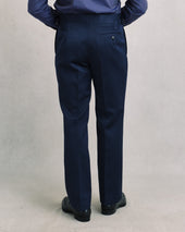 Navy Twill Parallel Trousers