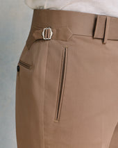 Beige Cotton Classic Trousers