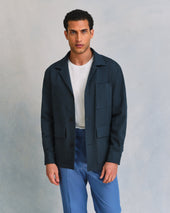 Slate Seersucker Chore Jacket
