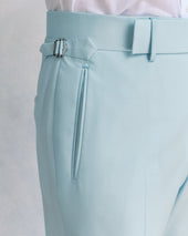 Ice Blue Silk and Wool Classic Trousers