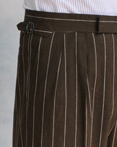 Linen Blend Broad Stripe Oxford Bags