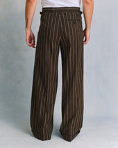 Linen Blend Broad Stripe Oxford Bags
