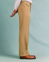 Tan Gabardine Parallel Trousers