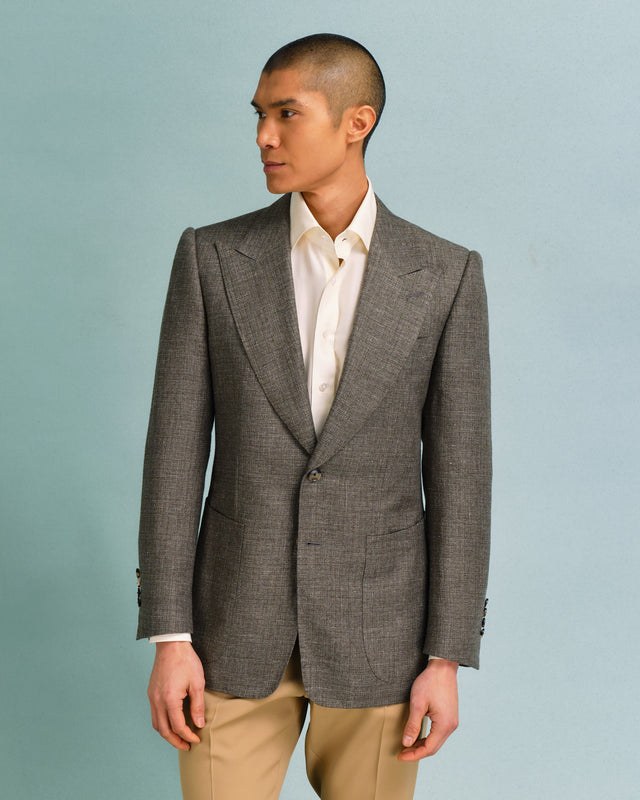 Green Linen Blend Jacket