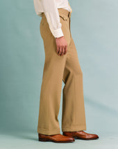 Tan Gabardine Parallel Trousers