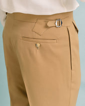 Tan Gabardine Parallel Trousers
