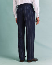 Broad Navy Stripe Classic Trousers