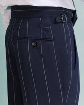 Broad Navy Stripe Classic Trousers