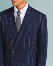 Navy Broad Stripe Double-Breasted Drape Suit