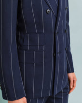 Navy Broad Stripe Double-Breasted Drape Suit