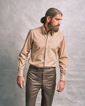Bronze Silk Blend Parallel Trousers