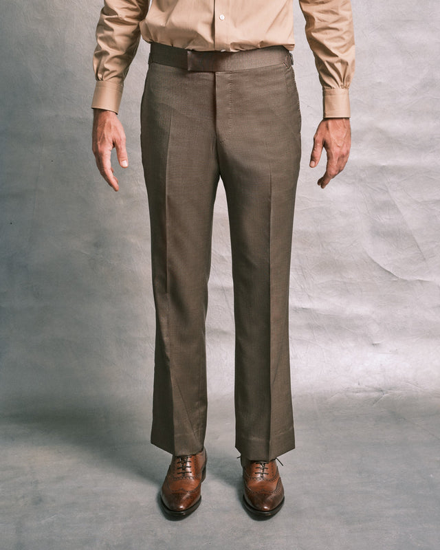 Bronze Silk Blend Parallel Trousers