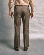Bronze Silk Blend Parallel Trousers
