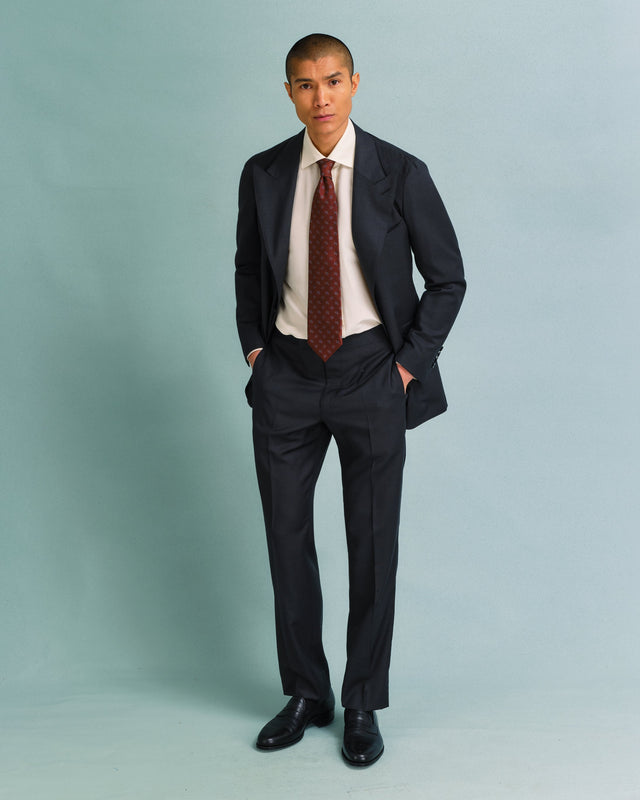 Charcoal Nailhead Unstructured Suit