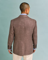 Brown Unstructured Linen Blend Jacket