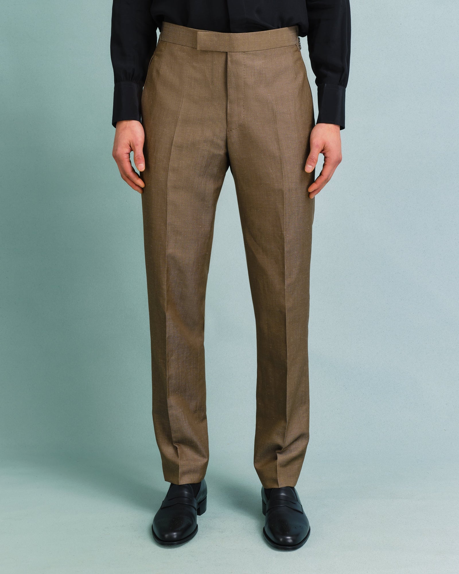 Bronze Wool Linen And Silk Trousers