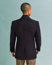 Dark Plum Basket Weave Linen Blend Jacket