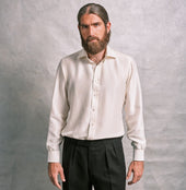 Off White Sand Washed Silk Shirt